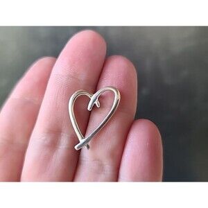 925 Sterling Silver Heart-shaped Pendant Vintage